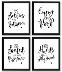TheNameStore Bathroom Quotes and Sayings Art Prints | Set of Four Photos 8x10 Unframed | Great Gift for Bathroom Decor