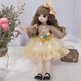 New 11.8 Inch Doll 12 Moveable Joints 1/6 Girls Dress 3D Brown Eyes Toy with Clothes Shoes Kids Toys for Girls Children Gift
