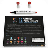 Fabric Markers with Permanent Brilliant Colors in Dual-Tipped Markers for Creating Washable Art and Lettering, Fabric Paints by Creative Joy