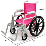 CLICK N' PLAY Doll Wheelchair and Crutches Set, Perfect For 18 inch American Girl Dolls