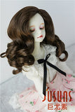 JD343 7-8inch 18-20CM Synthetic Mohair Hand Push Retro Lady Doll Wigs 1/4 MSD Porcelain BJD Doll Hair (Medium Brown)