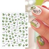 JMEOWIO 12 Sheets Fruit Nail Art Stickers Decals Self-Adhesive Pegatinas Uñas Strawberry Watermelon Lemon Nail Supplies Nail Art Design Decoration Accessories