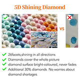 DIY 5D Moon Diamond Painting Kits Beach Diamond Art for Adults Paint by Numbers Diamond Art Painting for Adults Beginners 12x16 inch