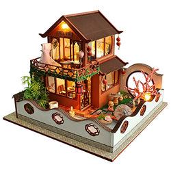 Kids Toys Doll House Furniture Assemble Wood Toys Miniature Dollhouse DIY Dollhouse Puzzle Educational Toys for Children Gifts