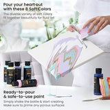 Arteza Acrylic Pouring Paint Set and Stretched Canvas