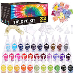 Tie Dye Kit, 32 Colors Fabric Dye, Tie Dye DIY Set, All-in-1 DIY Fashion Dye Kit, Crafts for Girls & Boys Ages 6 Years and up, Tie Dye Kits Set, Best Tie Dye Party Kit