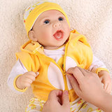 UCanaan Lifelike Reborn Baby Dolls Girl Real Looking Weighted with Yellow Clothes and Duck Toy Accessories Best Birthday Set for Girls Age 3&Up（Yellow）