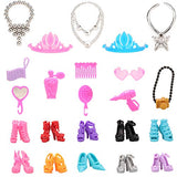 Miunana 30 Pack Handmade Girl Doll Clothes and Accessories 10 pcs Mix Doll Clothes Dress 10 Doll Shoes 10 Mix Accessories for 11.5 inch Dolls