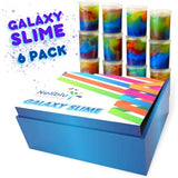 Neliblu - 6 Pack Galaxy Slime 1.5"x3" - Assorted Unicorn Party Favors, Stress Relief Toys for Kids, DIY Decoration - Bulk Party Pack - Goodie Bag Stuffers - 6 Marble Rainbow Non Toxic Galaxy Slime Kit