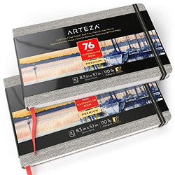 ARTEZA 5.1x8.3” Watercolor Book, Pack of 2, 74 Pages per Pad, 110lb/230gsm, Cold Pressed Paper,