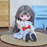 SISON BENNE 16cm BJD Doll 1/8 1/12 Mini SD Dolls Ball Jointed Doll DIY Toys with Full Set Clothes Shoes Wig Makeup,Best Gift for Girls (4#)