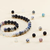 PH PandaHall 1 Box (About 720 pcs) 24 Color 8mm Round Mixed Style Glass Beads Assortment Lot for