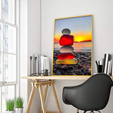 DIY 5D Diamond Painting by Number Kits for Adult Beach Sunset Full Round Drill Painting Embroidery Art Craft for Home Wall Decor, 5D Painting Dots Kits Landscape Stalente (13.77 X 17.71 in)