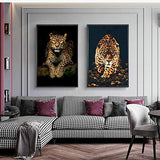 ONEAM ART Animal Art Leopard Jaguar Canvas Painting Wall Art Prints Posters Wall Pictures for Living Room Home Wall Modern Decor-19.6x27.5 inchx3 (Frameless)