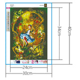 5D DIY Diamond Painting, Alice in Wonderland Poster Diamond Painting Kits for Adults Full Drill Round Diamond Gem Art Beads Painting for Kids Perfect for Home Wall Decor 11.8x15.8 inch
