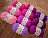 Studio Sam Acrylic Yarn Set. Ten Large 50g Skeins. Total 1030 Yards. for All Knitting, Crochet and Craft Projects. (Blossom Collection)