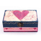 Caydo Unfinished Wood Box with Light Yellow Shredded Tissue Paper for Valentine's Day and Easter Gift Storage and Decoration, 5.9" x 4.1" x 3.4"