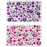 Peachy Keen Crafts 6 Sheets Self Adhesive Jewels - Rhinestone Sticker Gems - Multi Color Gemstone