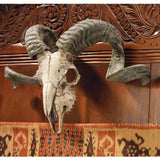 Design Toscano Corsican Ram Skull and Horns Wall Sculpture Faux Taxidermy Animal, 18 Inch, Polyresin, Full Color