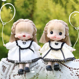Mini 1/12 Pocket Doll Ball-Jointed Girl Doll with Wig Cute Face 5 Inch Surprise Toys Dolls Kid Gift for Girl