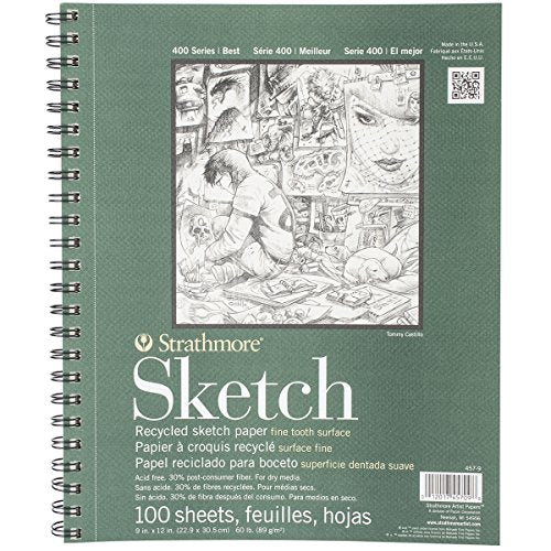 Strathmore 400 Series Recycled Sketch Pad, 100 Sheets 9x12"