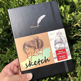 BUKE Handmade Sketchbook Journal 160Gsm Ultra Bamboo Paper Acid Free 160 Blank Pages,Size 5.7X8.2 Inch, Drawing for Ideas