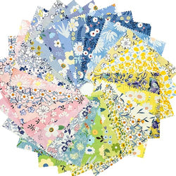 Vintage Floral Precut Fabrics for Quilting 10x10 Print Cotton Quilt Fabric Squares for Sewing DIY Patchwork Craft (25Pcs) SZRUIZFZ