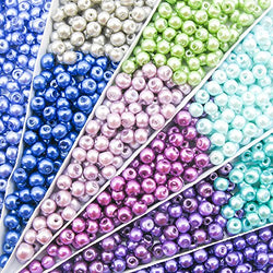 TOAOB 1000 Piece 4mm Tiny Satin Luster Glass Pearl Beads Multi Colors Wholesale Loose Beads for