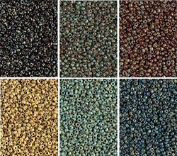 Picasso 6 Color Mix Miyuki Round Rocaille Seed Beads Size 11/0, Each in 2", 8.5 Gram Tube