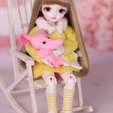 MLyzhe Child BJD Doll Toys 10 inch Students Series Joint Body Hair Including Clothes Suit Shoes Accessories,A