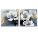 wall26 2 Panel Square Canvas Wall Art - Vintage Style Flower Petals - Giclee Print Gallery Wrap Modern Home Decor Ready to Hang - 24"x24" x 2 Panels