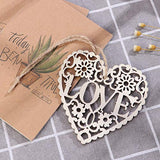 Tinksky Heart Wooden Embellishments Crafts Hanging Ornament for Wedding Valentine's Day gift DIY,