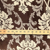 Brown Velvet Jacquard Damask Fabric 118'' Wide sold By The Yard for Curtains, Drapery, Upholstery