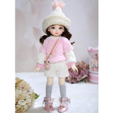1/6 Puppet Bjd Doll Sd Doll Figurine 26 cm 10.2 Inches Spherical Joint Doll Makeup + Clothes + Wig + Shoes + Hat DIY Toy Surprise Gift