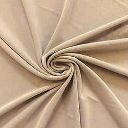 ITY Fabric Polyester Lycra Knit Jersey 2 Way Spandex Stretch 58" Wide by The Yard (1 Yard, Tan)
