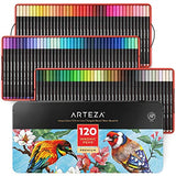 Arteza Art Markers Alcohol Based Everblend Sketch Markers Set of 120 Colors, Dual Tips (Fine and Broad Chisel) and Fineliner Fine Point Pens, Set of 120 Fine Tip Markers with Color Numbers, 0.4mm Tips