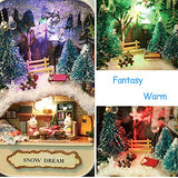 Spilay DIY Miniature Dollhouse Wooden Furniture Kit,Handmade Mini Iron Box Theater Model,1:24 Scale Creative Doll House Toys for Lovers (Snow Dream) Q03