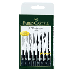 Faber Castell FC167137 Wallet Pitt Pen Nibs Art Set, Assorted