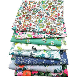  QiMicody Quilting Fabric, 44pcs 100% Cotton 9.8” x 9.8”(25cm x  25cm) Fat Quarters Fabric Bundles, Pre-Cut Squares Sheets for Patchwork  Sewing Quilting Crafting, No Repeat Patterns
