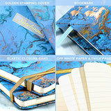 Journal/Ruled Notebook - Ruled Journal with Premium Thick Paper, 5.8" x 8.5", Hardcover with Back Pocket + Banded - Blue Gilding