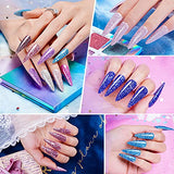 Dip Powder Nail Kit Starter 8 Colors Blue Black Purple Glitter Dipping Powder Set System Beginner Modern Muse Collection With Liquid Set Base Activator Top Coat For French DIY Home Nail Art Manicure