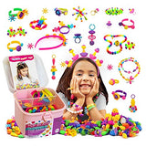 TS YUNIKU Jewelry Making Kit for Kids - Glow in The Dark Pop Beads, Arts & Crafts Supplies - 650 Pieces, Set for DIY Bracelets, Hairbands, Necklaces, & Earrings, Colorful Toys for Girls Age 3 & Above
