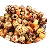 400pcs Various Shaped Painted Wooden Beads Loose Spacer Beads (Round, Oval, Cubes, Tubular )for DIY