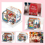 WYD DIY Wooden Assembled Doll House, Miniature Christmas Kit, Adult Assembled Kawaii Toy House with Dust Cover and Furniture (Luoqi'coffee)