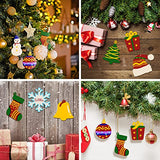 INSANYJ Christmas Ornament Crafts for Kids, 158 PCS Wooden Christmas Ornaments -- 10 Styles Unfinished Christmas Tree Ornaments Decorations with 50 Colored Bells 8Colored Pens