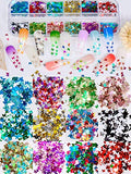 Spearlcable Nail Art Decoration Kit,50 Sheets Nail Stickers Crystal Rhinestones Set Holographic Butterfly Glitter Nail Foil Nail Tape Strips Iridescent Nail Sequins Flake for Acrylic Nail Art