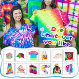 Souarts DIY Tie Dye Kits - 12 Colors Fabric Dye Art Set with Rubber Bands Gloves and Table Covers for Birthday Gift Tye Dye for Kids,Adult