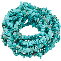 SUNYIK Howlite Turquoise Tumbled Chip Stone Irregular Shaped Drilled Loose Beads Strand for Jewelry