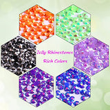 FULZTEY 19200Pcs Jelly Flatback Rhinestones for Nails 3 4 5MM Nail Art Crystals Gem Stones 6 Color Sparkly AB Crystal Rhinestones for Crafts DIY Nail Jewelry Diamond Design Charms Clothes Decoration