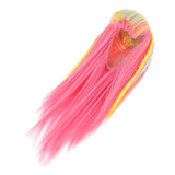 Long Straight Hair Wig with Fringe and Braids, for 1/3 BJD Girl Dolls Wigs, DIY Making & Repair Supplies - Pink, as described